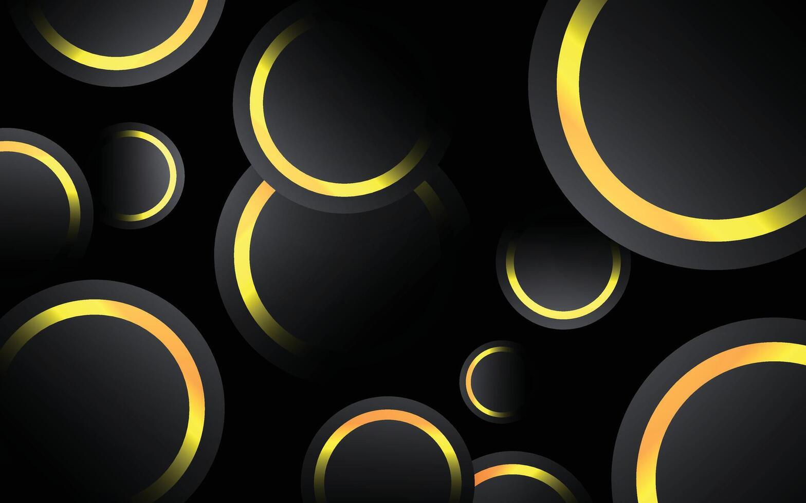 Dark background with gold circles vector