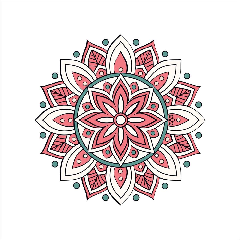 Handcrafted Floral Mandala Design with Bold Black and White Details vector