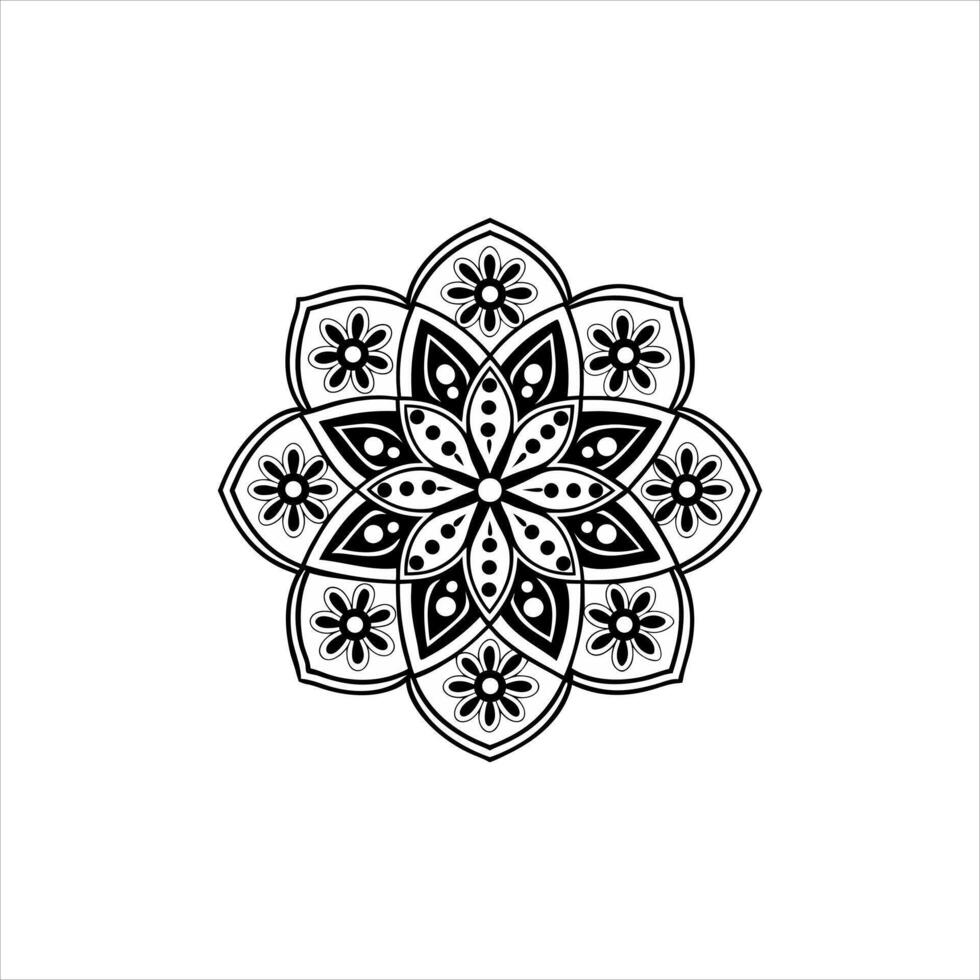 Elegant Floral Mandala Art with Stunning Black and White Detailing vector