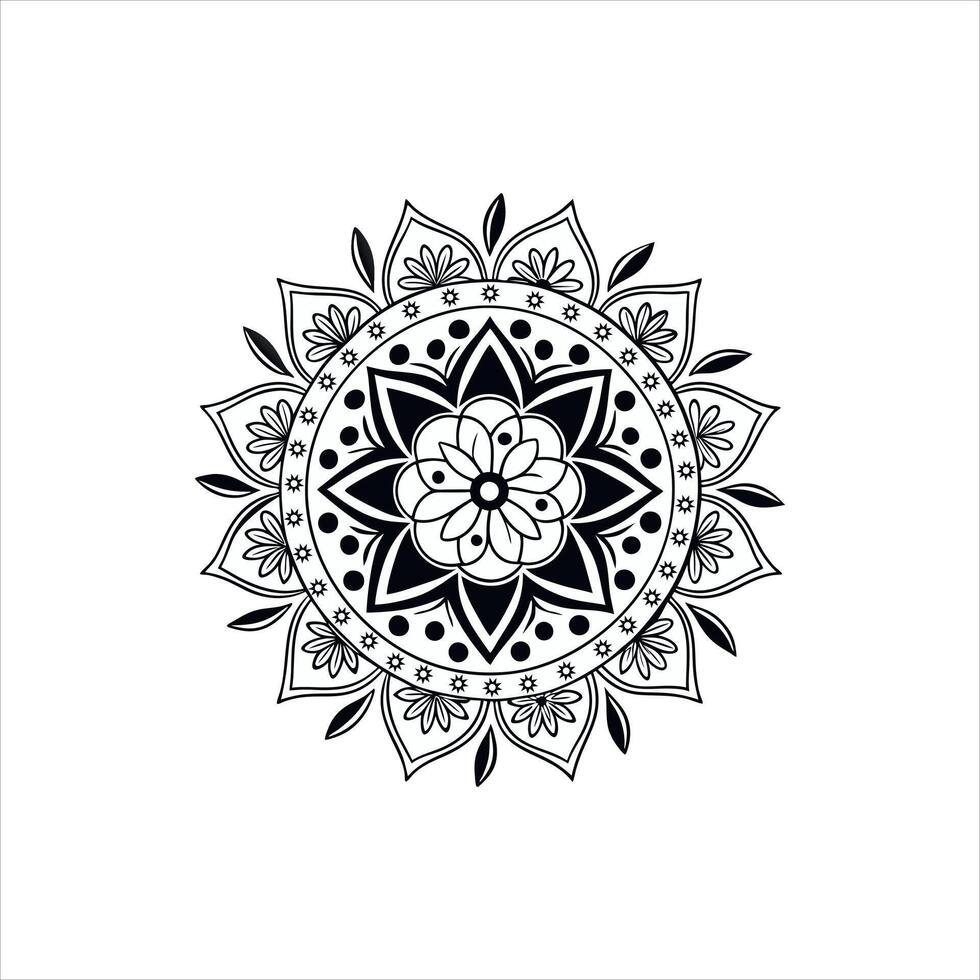 Black and White Floral Mandala Art for Meditation and Relaxation Spaces vector