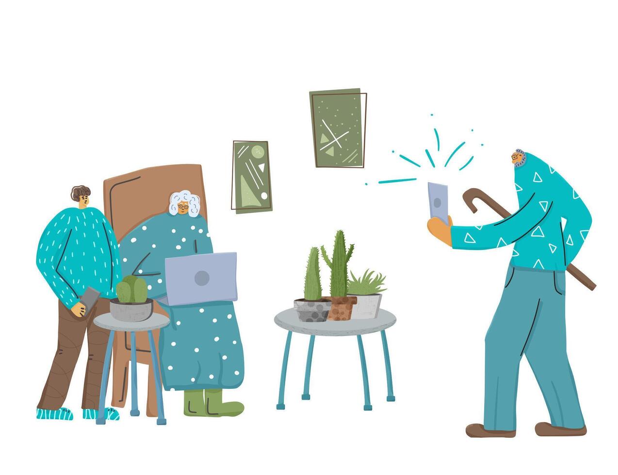 Relative spending time together design vector