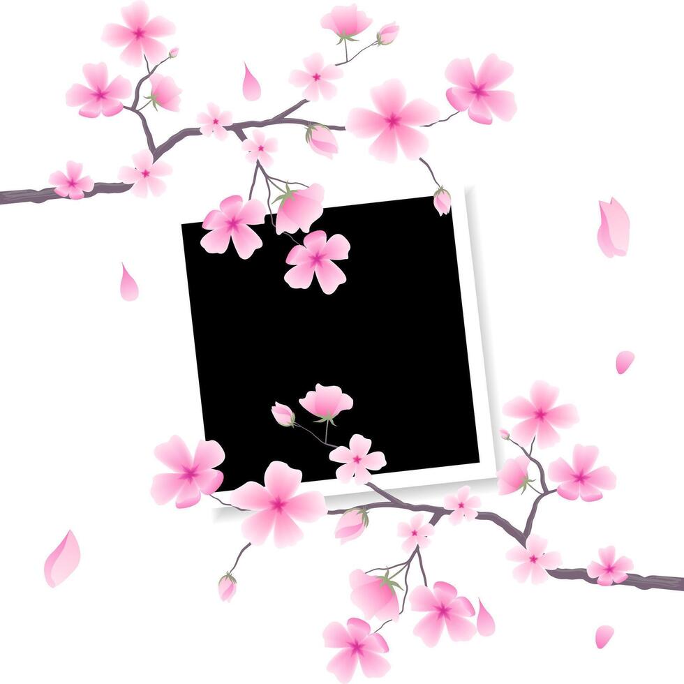 Realistic scrapbook-style photo frame mockup vector
