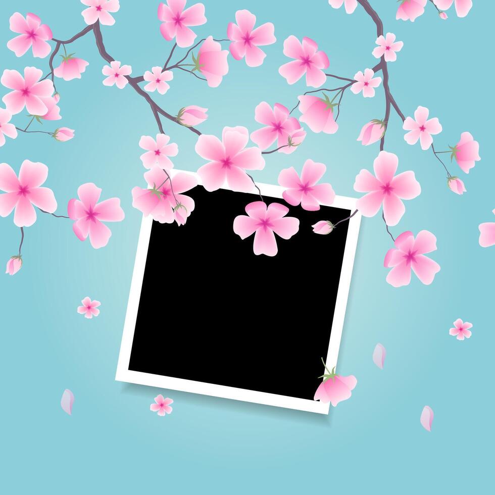 Realistic photo frame mockup styled for scrapbook vector
