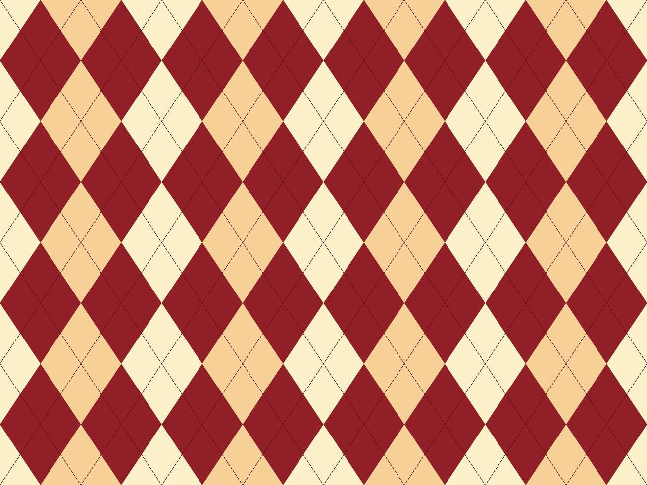 Elegant argyle pattern in rich burgundy and cream. Perfect for textile design, backgrounds, or adding a classic, sophisticated touch to any project. vector