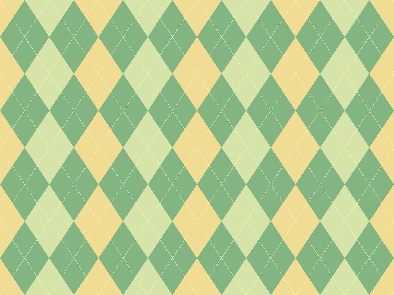 Elegant argyle pattern in pastel green and yellow. Perfect for backgrounds, websites, or textile designs. A timeless classic with a modern, minimalist feel. Evokes sophistication and subtle style. vector