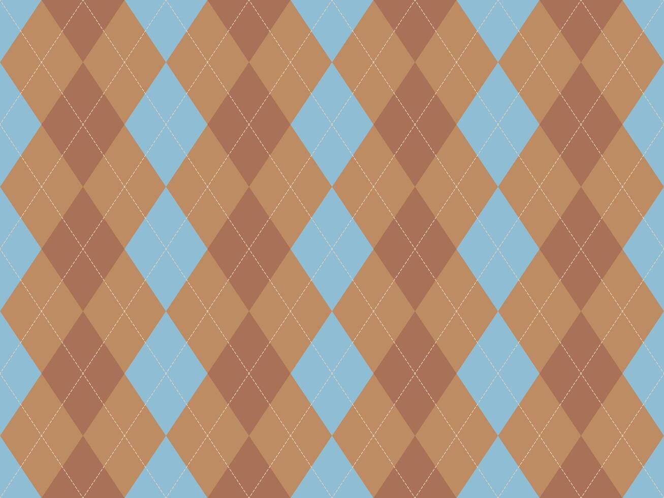 Elegant argyle pattern in soft blue and brown hues. Perfect for backgrounds, textiles, or any design needing a touch of classic sophistication and understated texture. vector