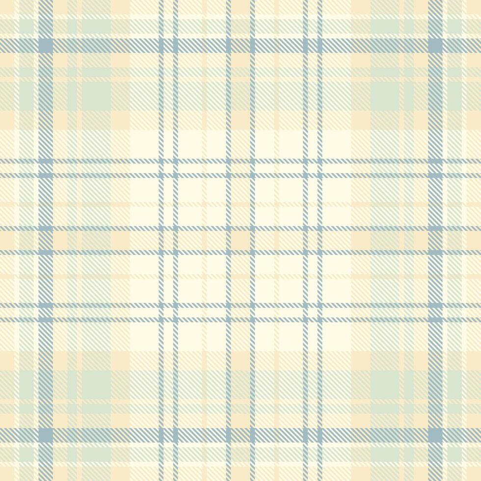 Subtle pastel plaid pattern in cream and light blue hues. Perfect for textile design, website backgrounds, or crafting projects. Evokes feelings of serenity and calm. vector