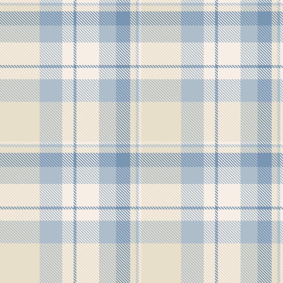 Elegant pastel blue and beige plaid pattern. Perfect for textile design, wallpaper, or website backgrounds. Subtle texture evokes calmness and sophistication. vector