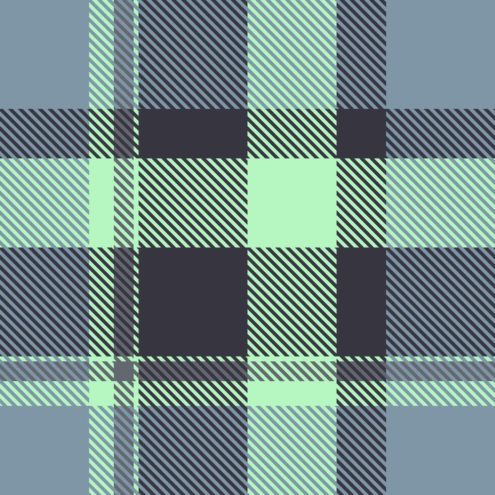 Striking pastel plaid pattern in mint green and slate gray. Ideal for textile design, fashion, website backgrounds, or any project needing a fresh, modern, and subtly textured aesthetic. vector