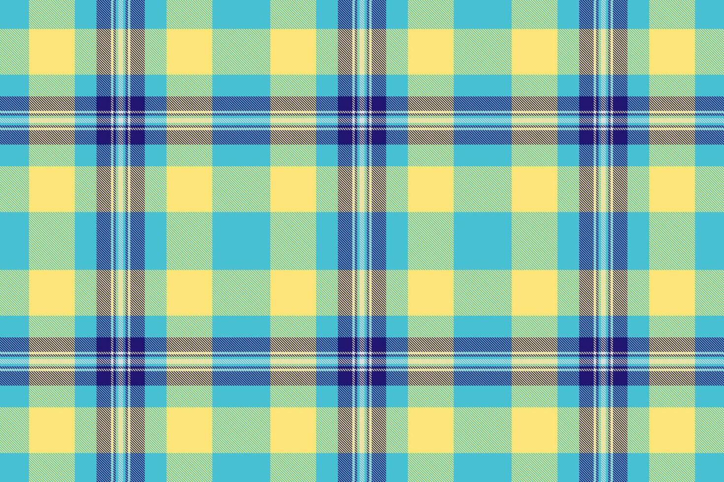 Gorgeous texture pattern, cutout tartan seamless check. Collage background textile fabric plaid in cyan and yellow colors. vector