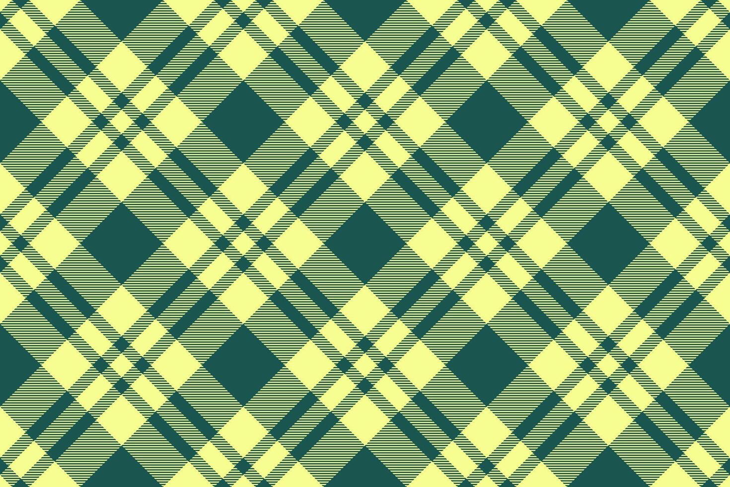 Elegant diagonal plaid pattern in muted yellow and teal green. Perfect for textile design, website backgrounds, or crafting projects. vector