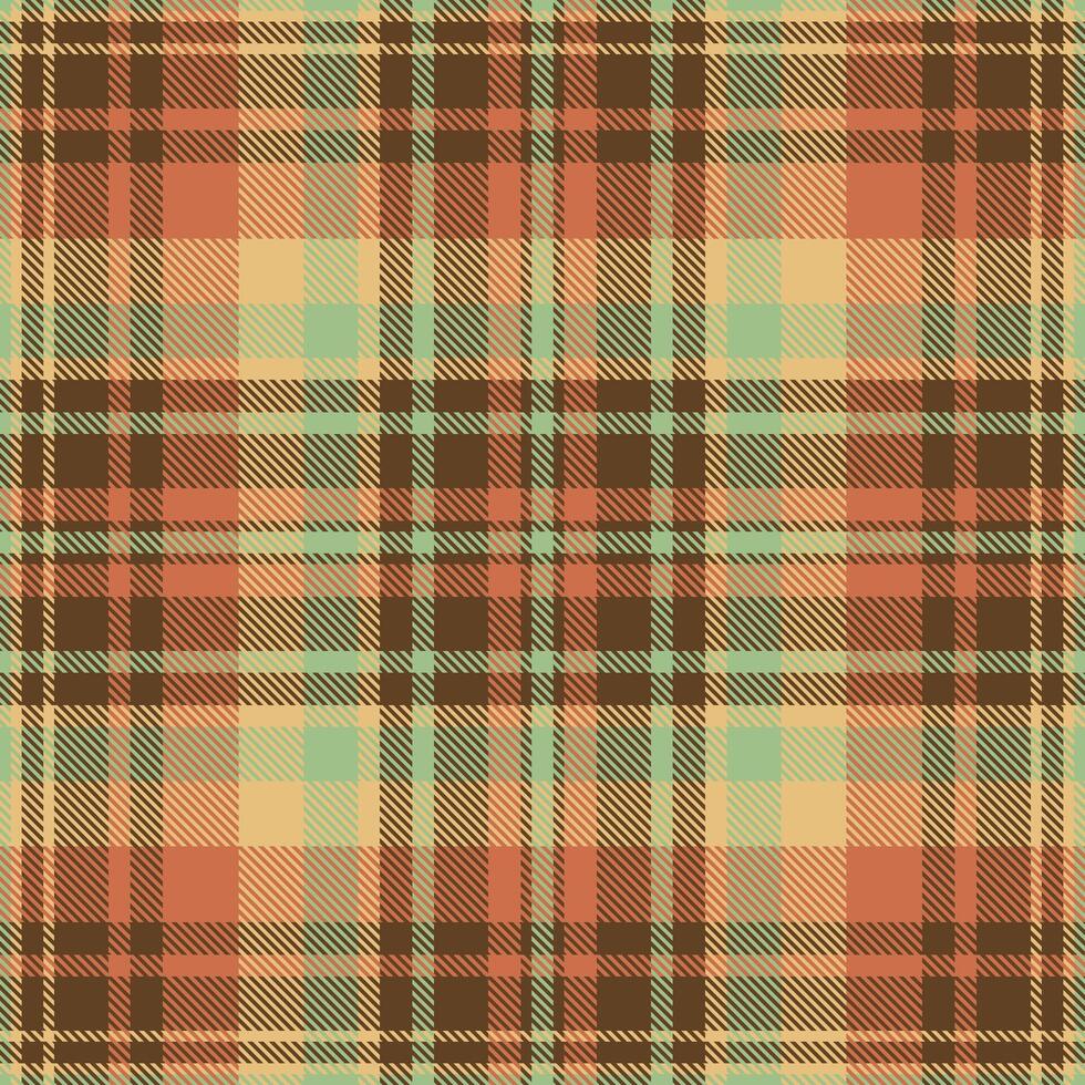 Elegant autumnal plaid pattern in warm earth tones. Perfect for fallthemed designs, textile prints, or website backgrounds. The muted color palette evokes a sense of cozy comfort and rustic charm. vector