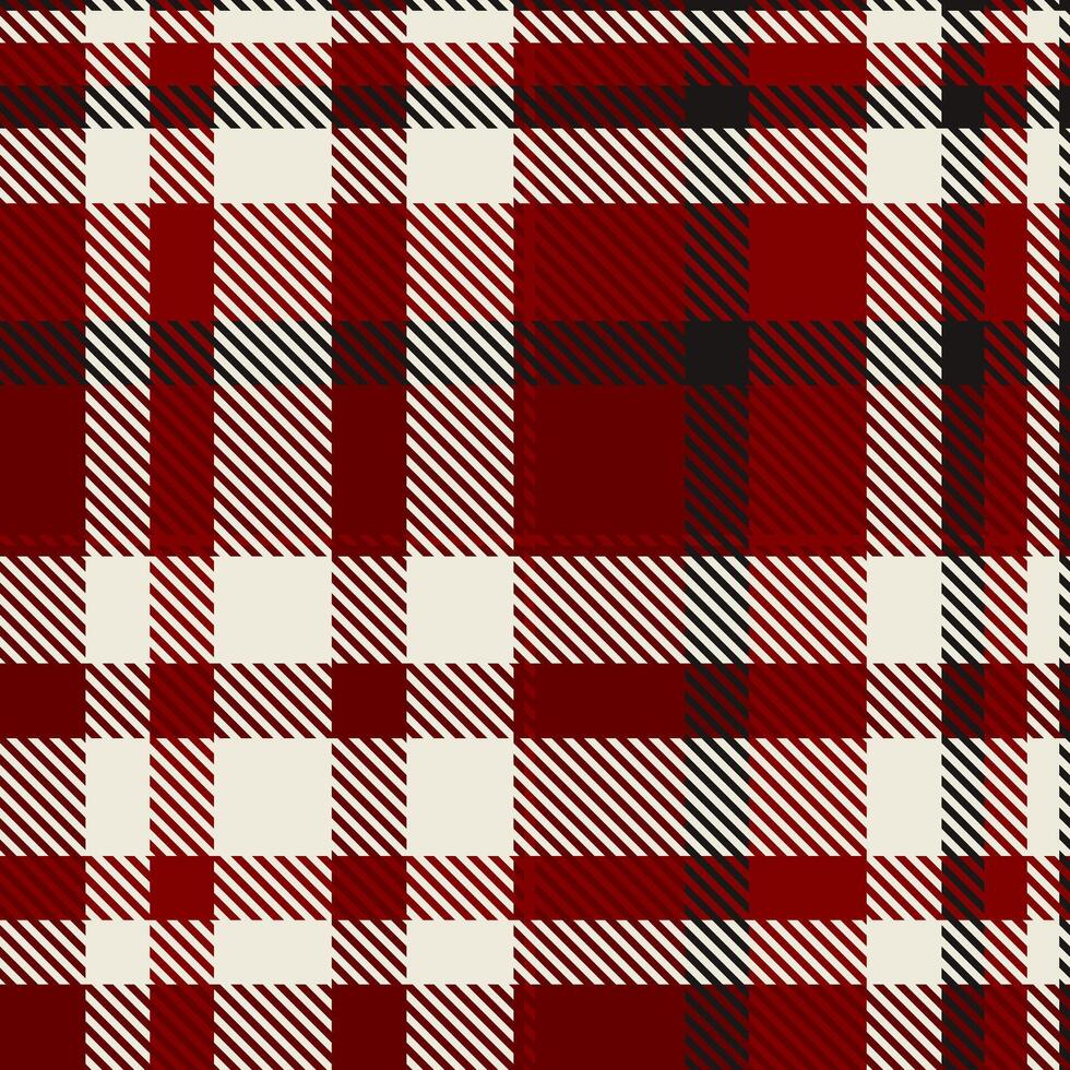 Elegant red and cream plaid pattern, perfect for textile design, fashion, or holiday projects. vector