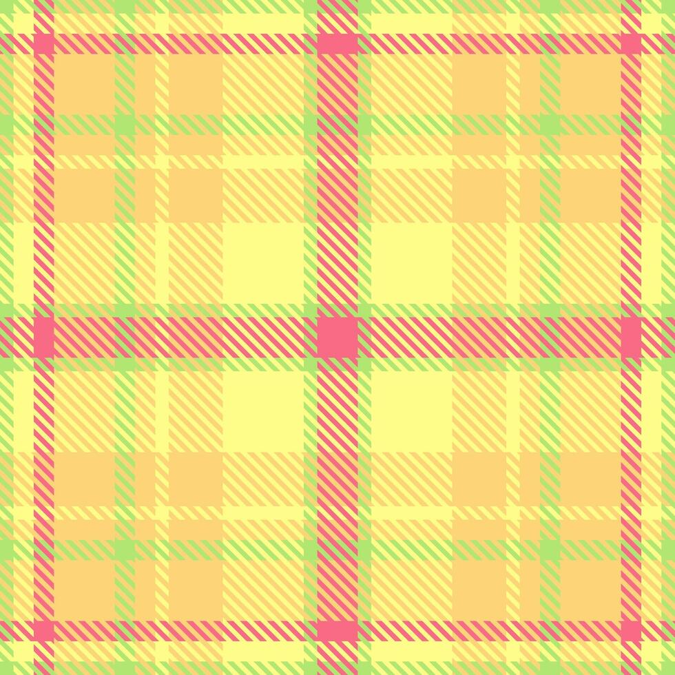 Indoor texture tartan check, intricate background pattern fabric. Furry seamless plaid textile in amber and yellow colors. vector