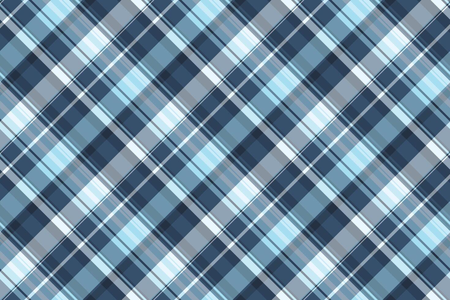 Top plaid background , scarf pattern seamless texture. Group textile tartan check fabric in cyan and blue colors. vector