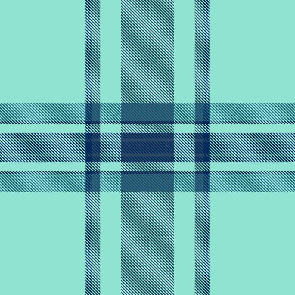 Custom seamless fabric plaid, sheet texture textile. Rag check pattern tartan background in teal and cyan colors. vector