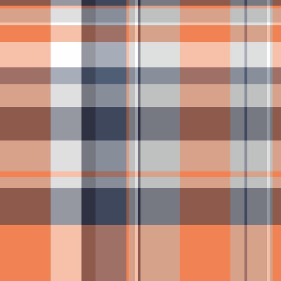Nostalgic background texture seamless, form check tartan. Mockup fabric plaid textile pattern in orange and pastel colors. vector