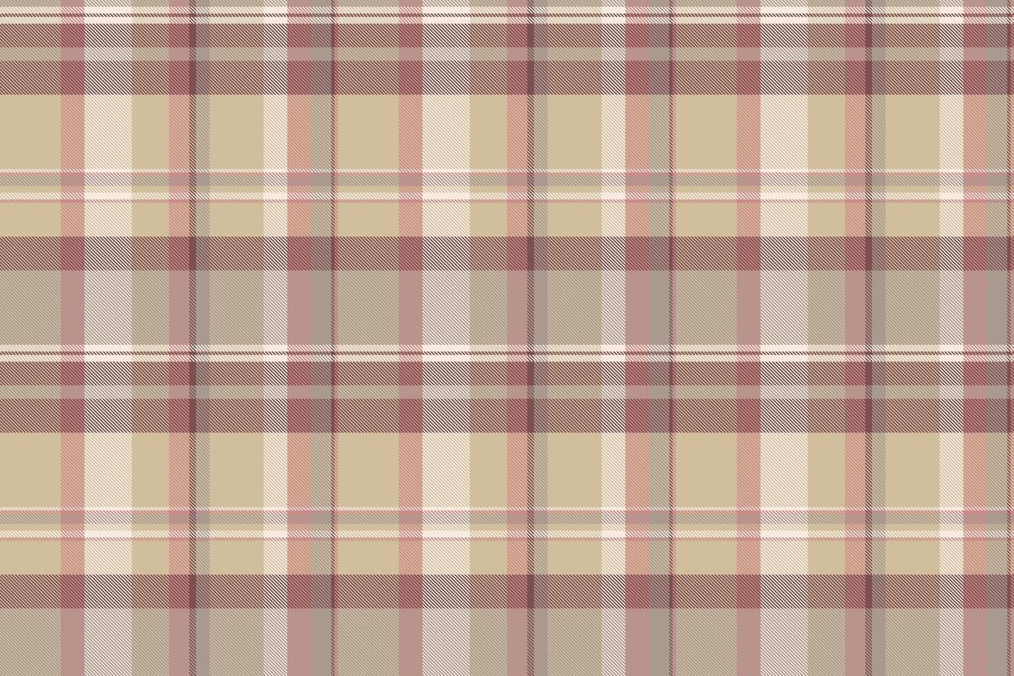 Mixed tartan textile fabric, weave texture background seamless. Aesthetic check plaid pattern in light and red colors. vector