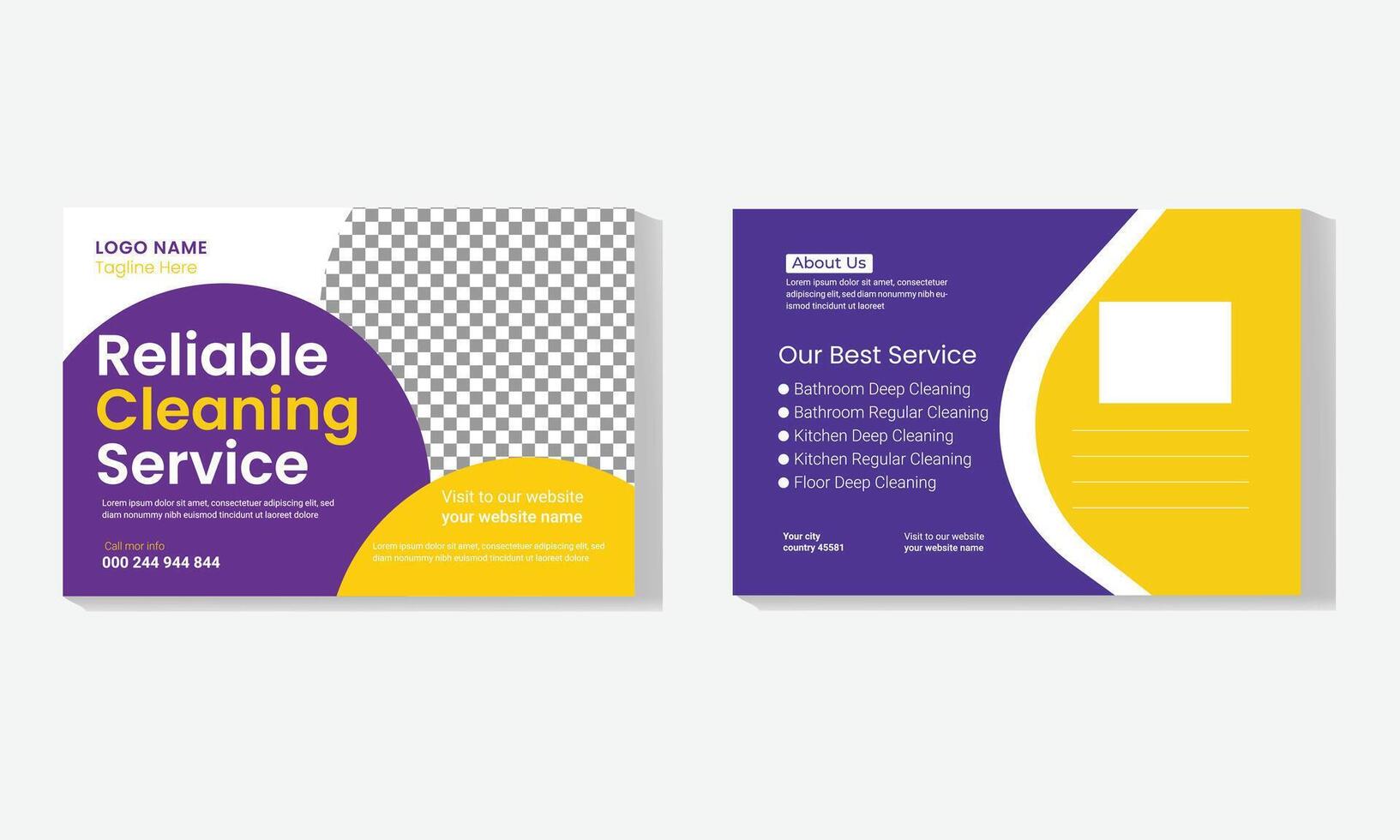 Cleaning Service Postcard design vector