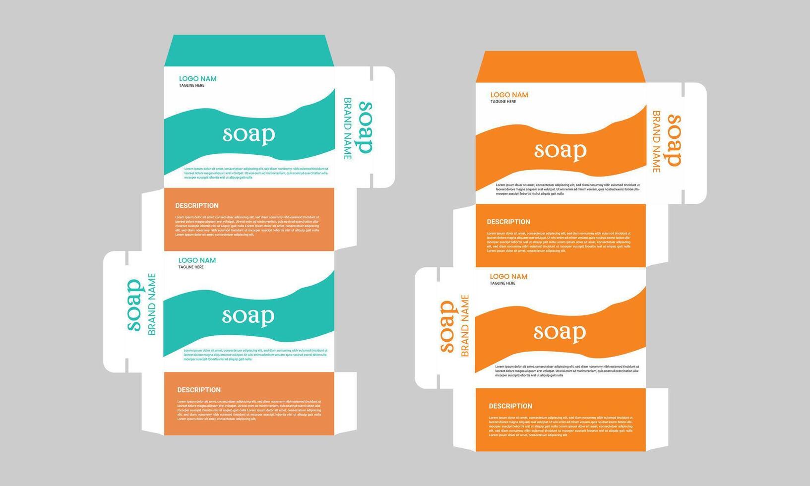 Packaging design natural concept soap box design vector