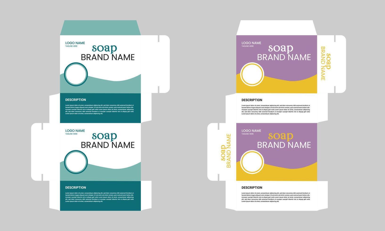 Soap Box packaging die cut template design vector