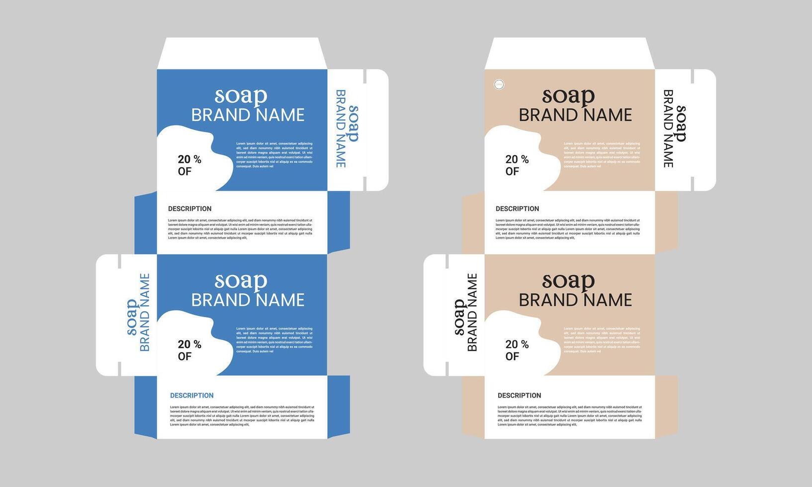 Soap Box packaging template design. vector
