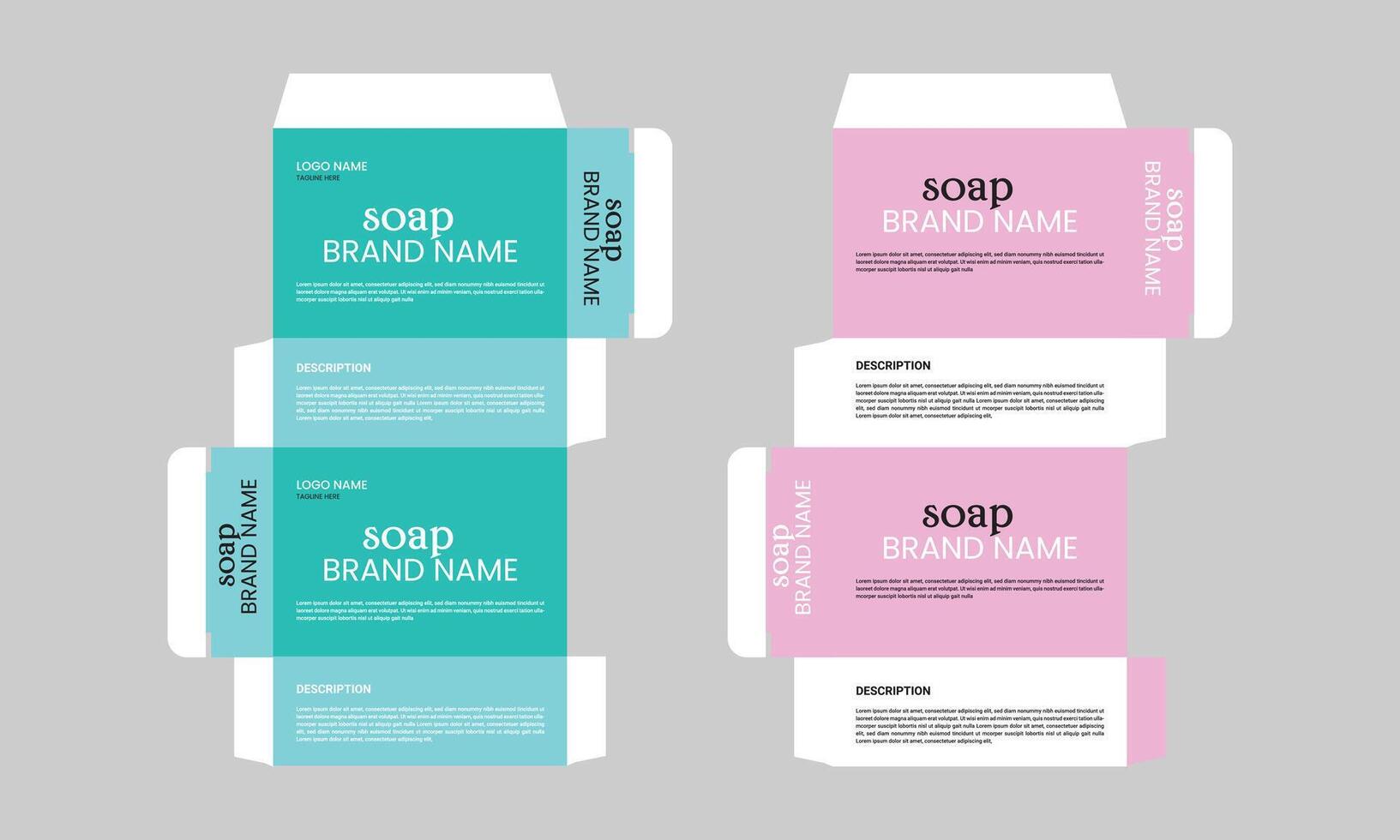 Soap Box packaging die cut template design. vector