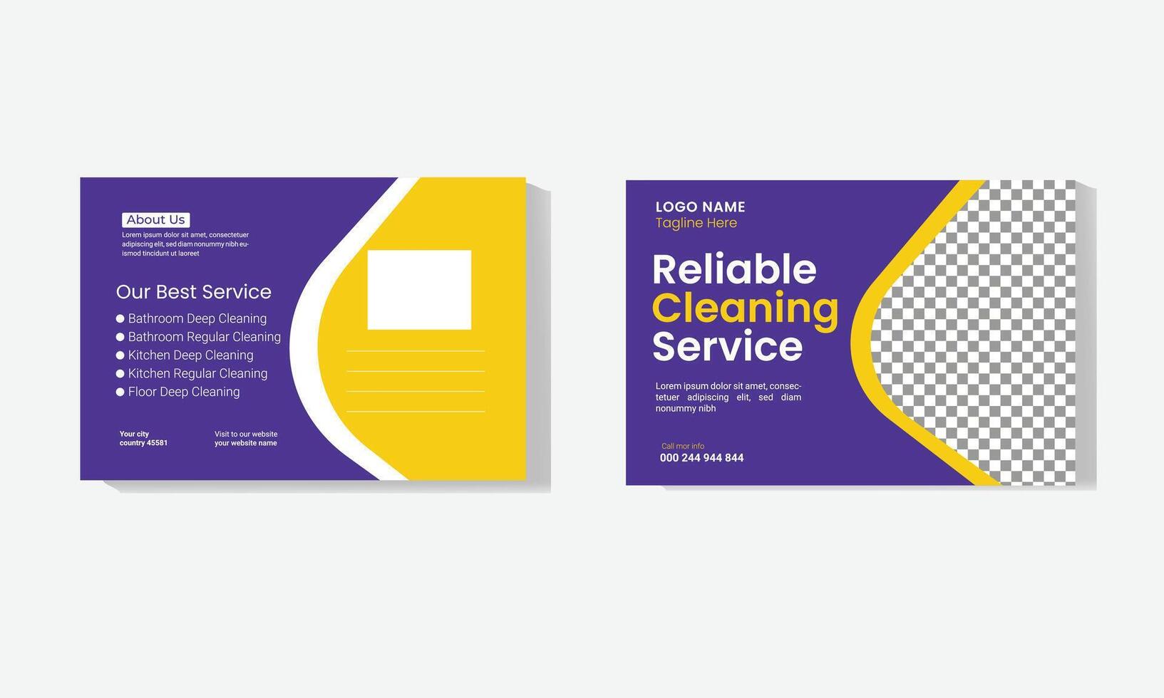 cleaning service postcard vector
