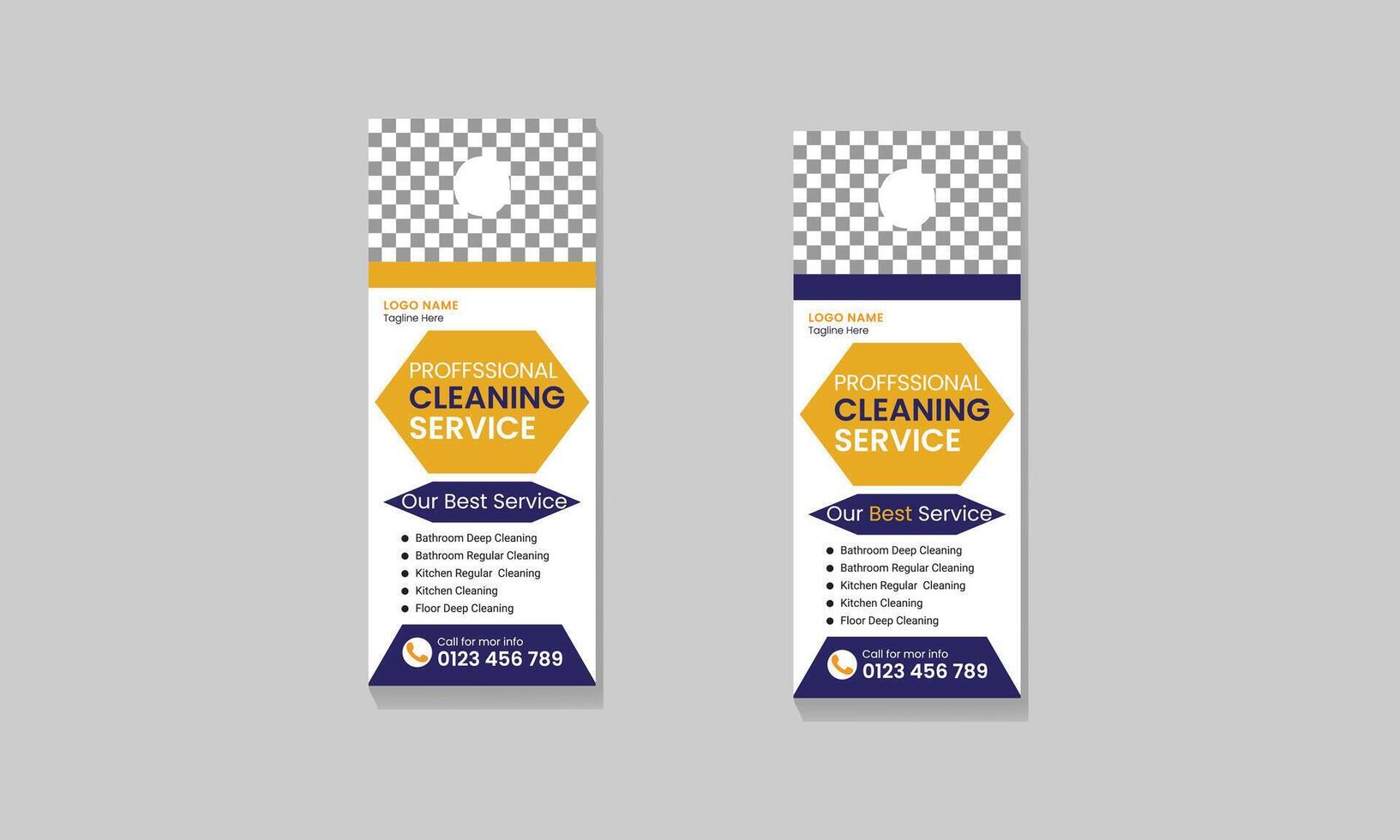 Door hanger cleaning design template , hotel knob design vector