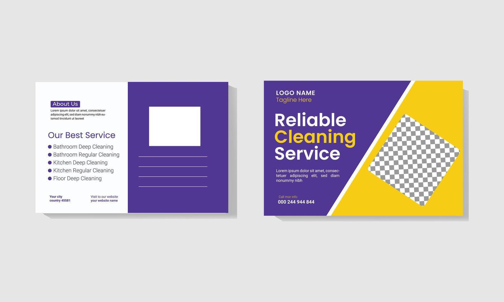 business postcard cleaning service vector