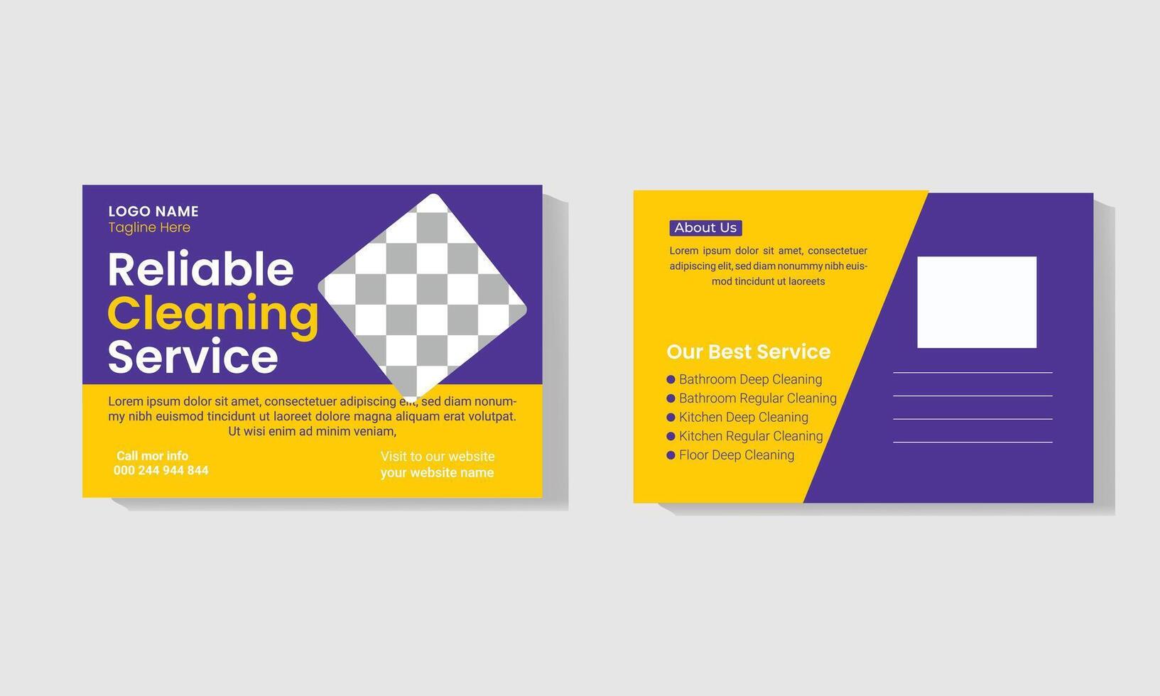 Cleaning Service Postcard Template vector