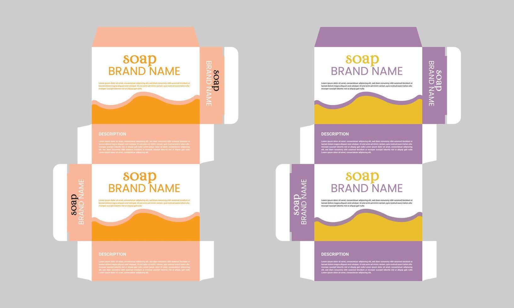 Soap Box packaging die cut template vector