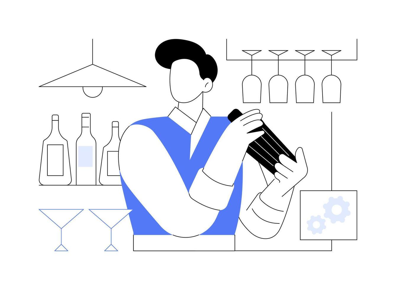 Making a perfect cocktail isolated cartoon illustrations. vector