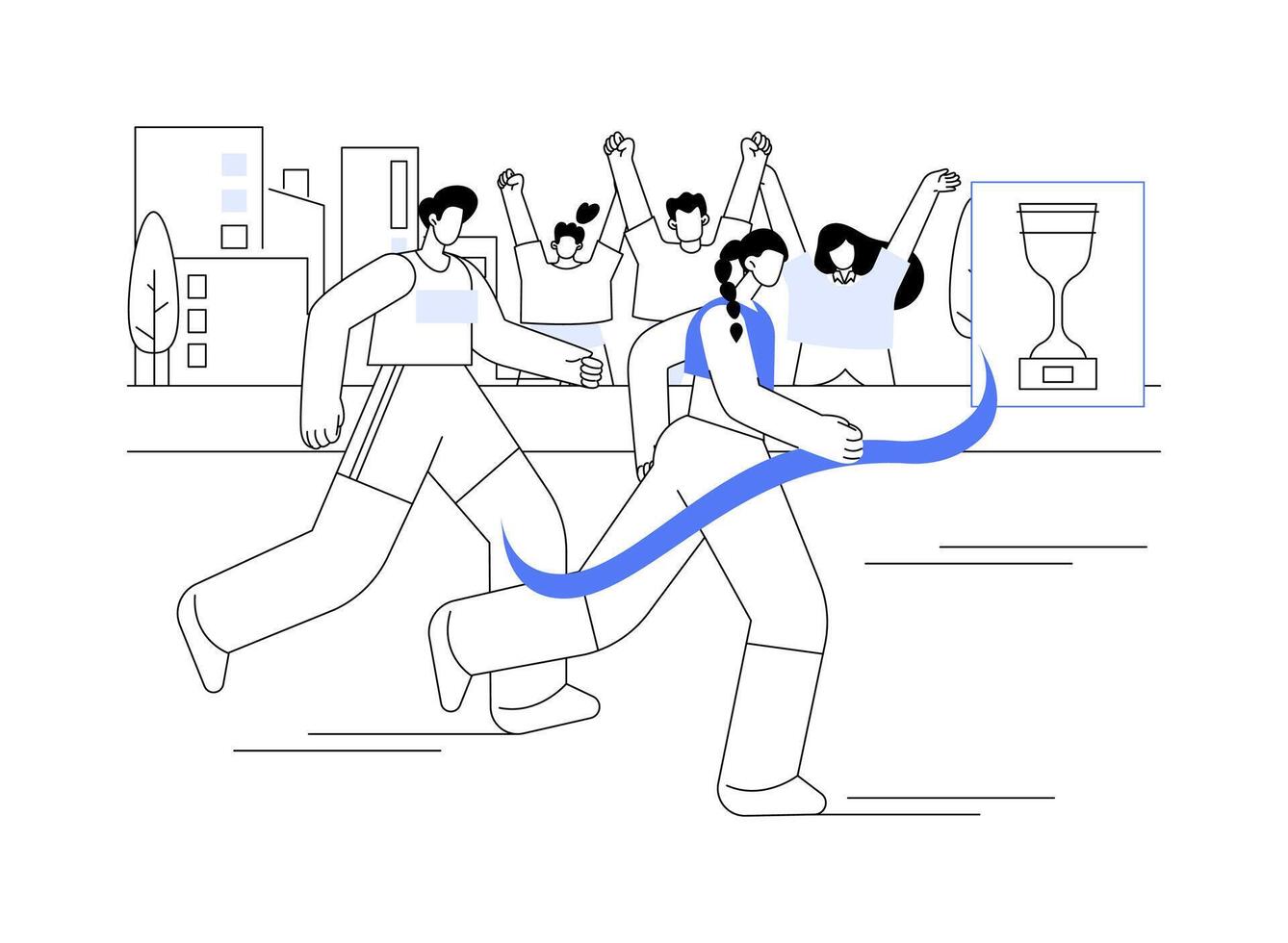 City marathon isolated cartoon illustrations. vector