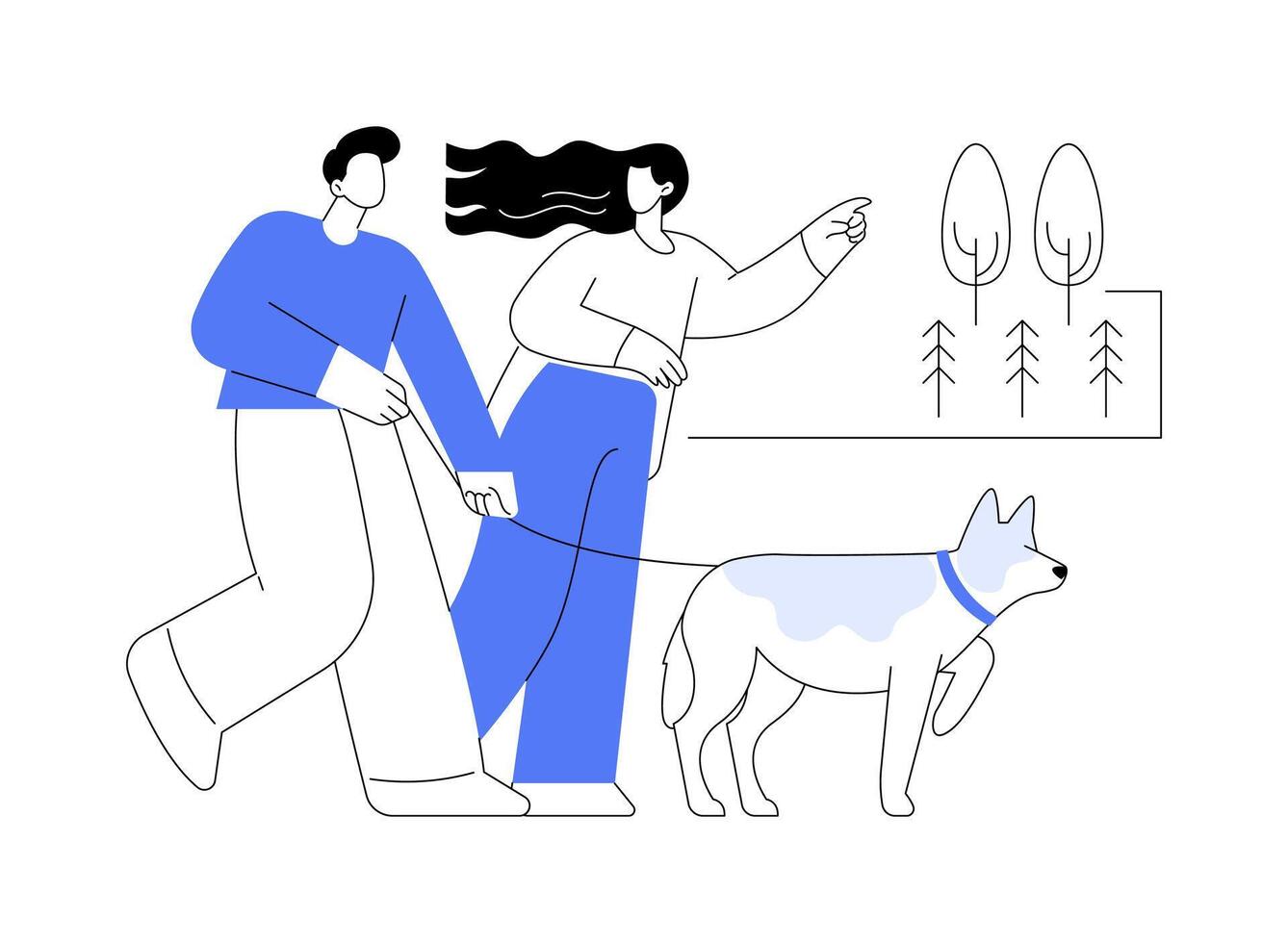 Regular walks isolated cartoon illustrations. vector