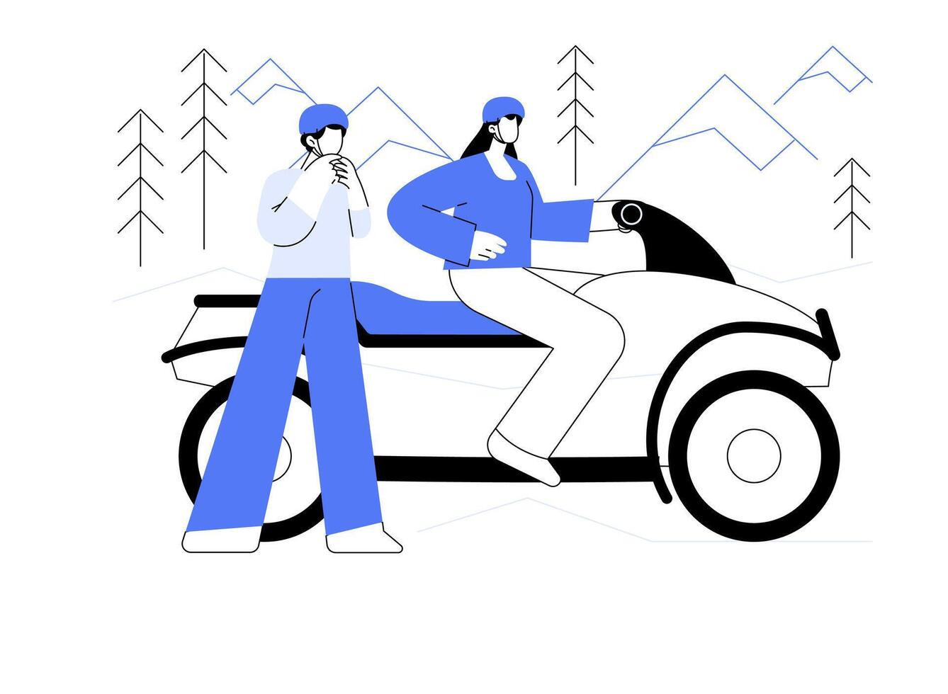 Quad rental isolated cartoon illustrations. vector