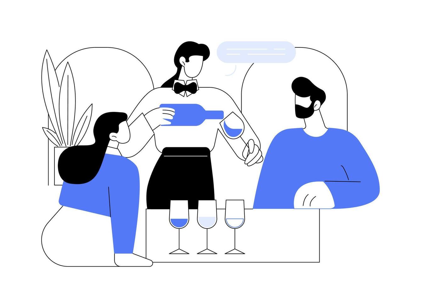 Wine tasting isolated cartoon illustrations. vector