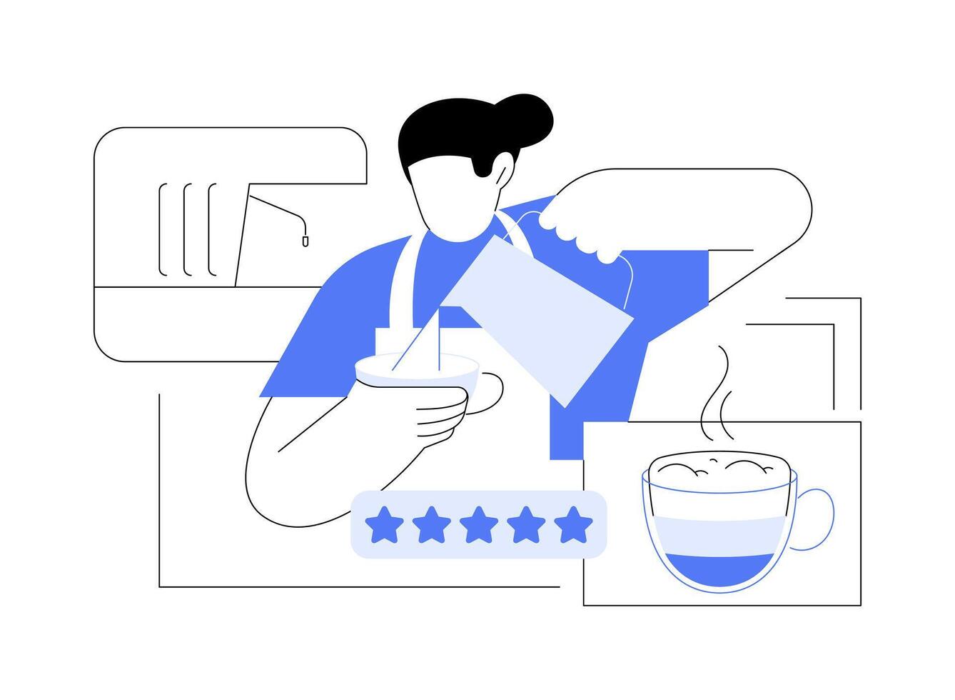 Perfect cappuccino isolated cartoon illustrations. vector