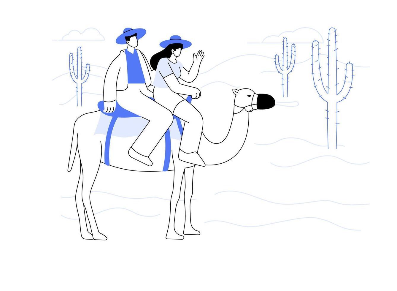 Desert tour isolated cartoon illustrations. vector