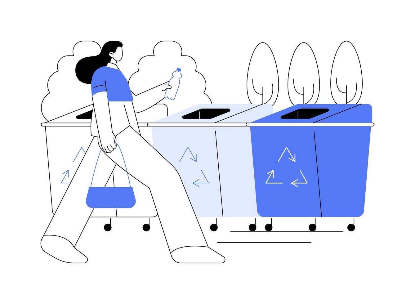 Trash sorting facility isolated cartoon illustrations. vector