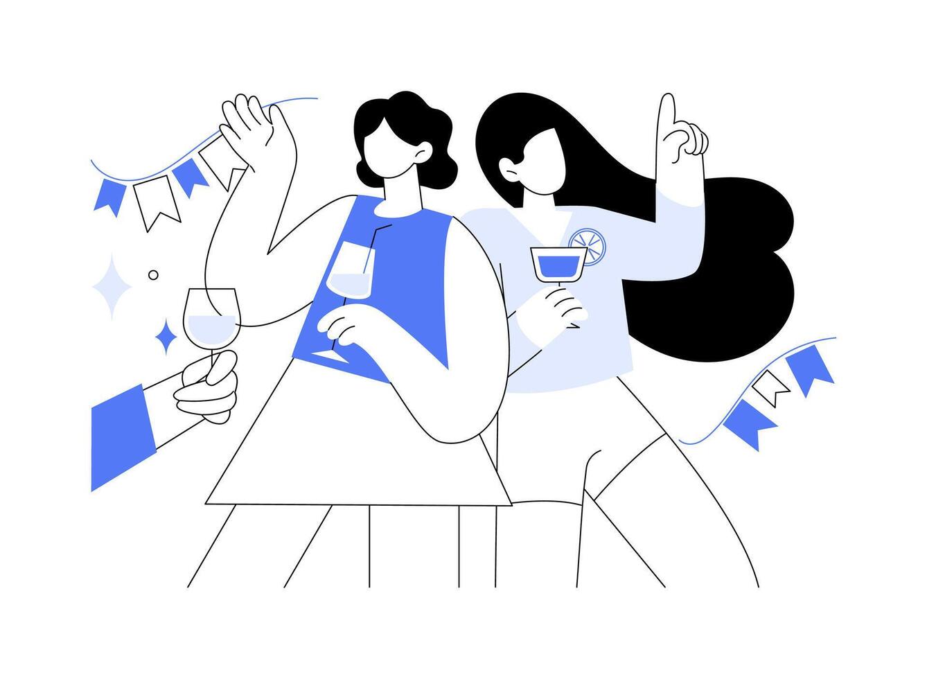 Cocktail party isolated cartoon illustrations. vector