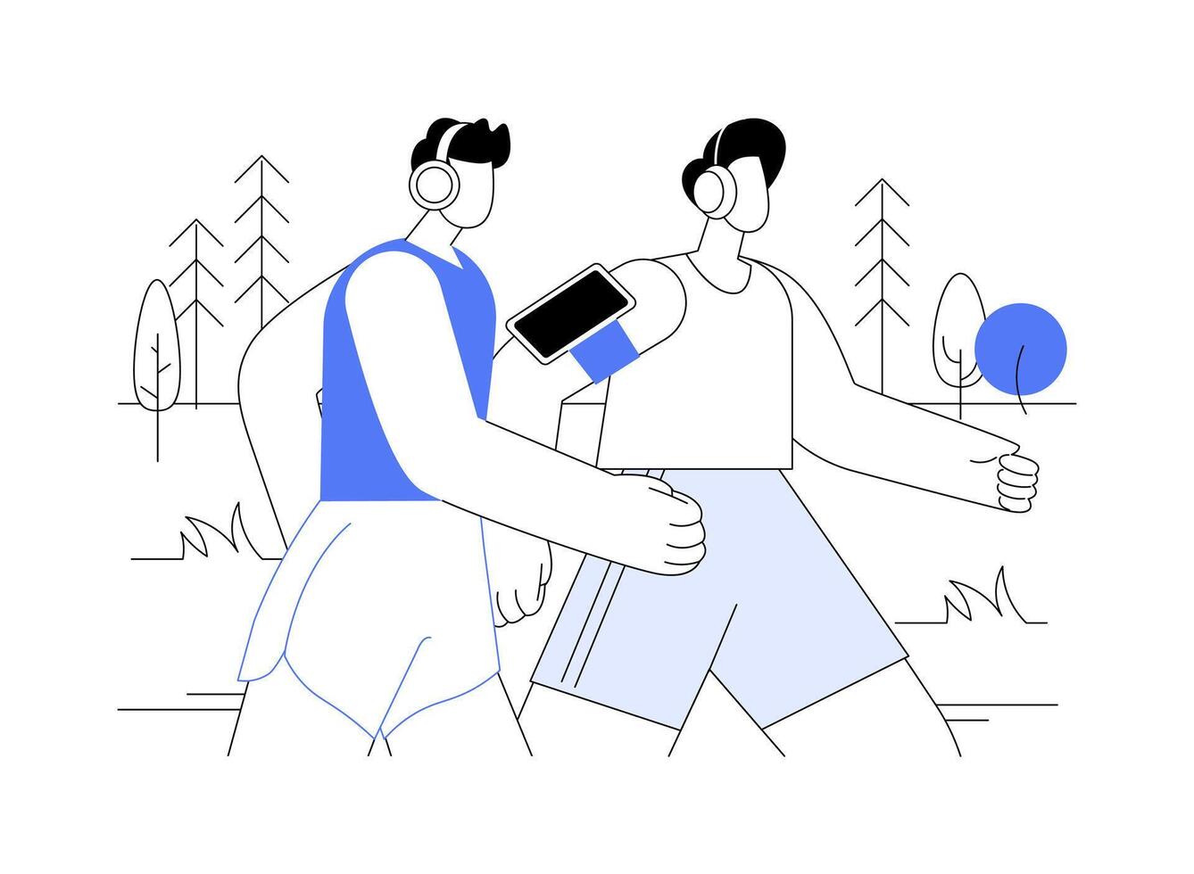 Jogging isolated cartoon illustrations. vector