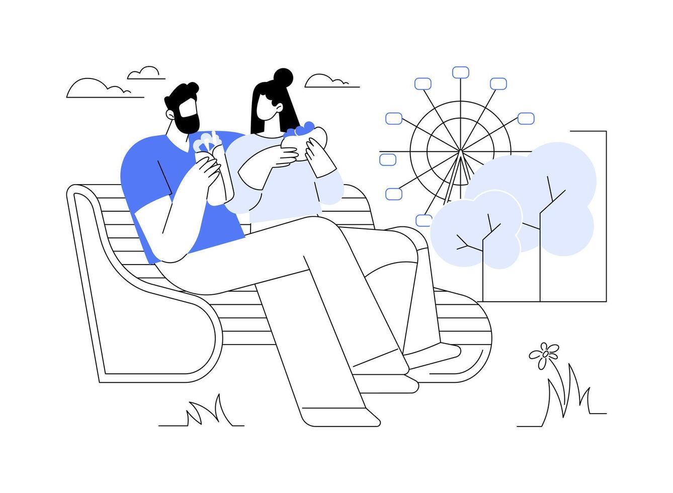 Happy weekend isolated cartoon illustrations. vector