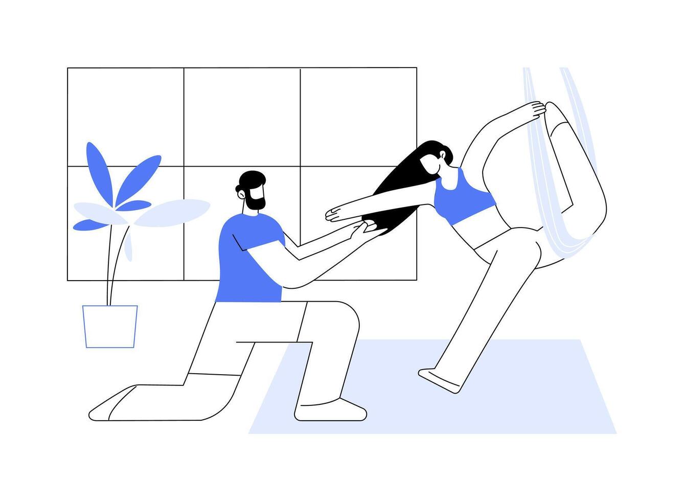 Aerial yoga isolated cartoon illustrations. vector