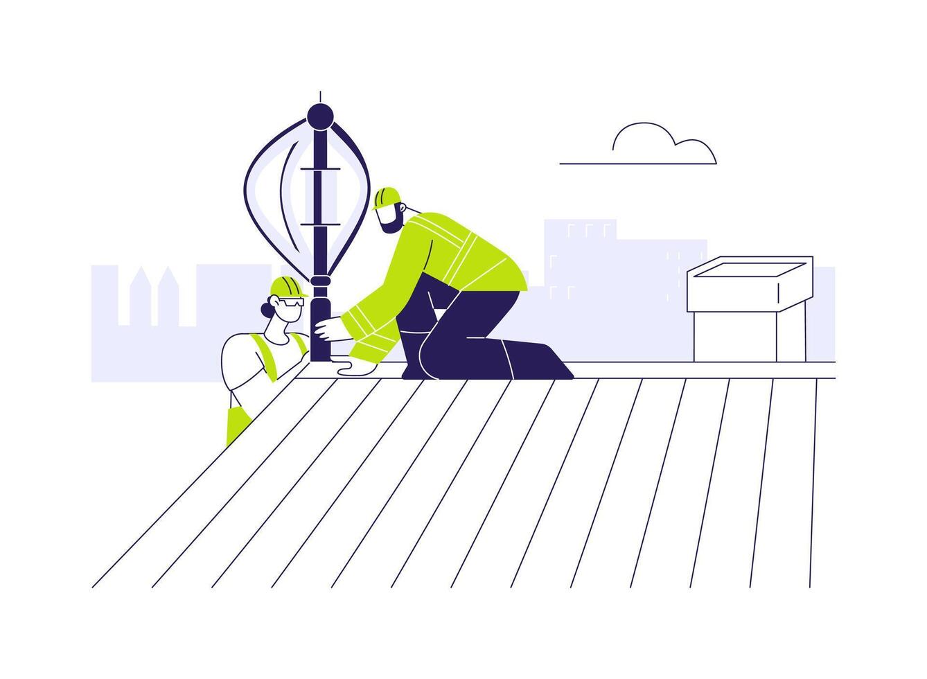 Small-scale wind power abstract concept illustration. vector