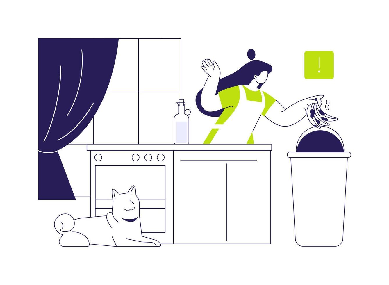 Domestic overconsumption abstract concept illustration. vector