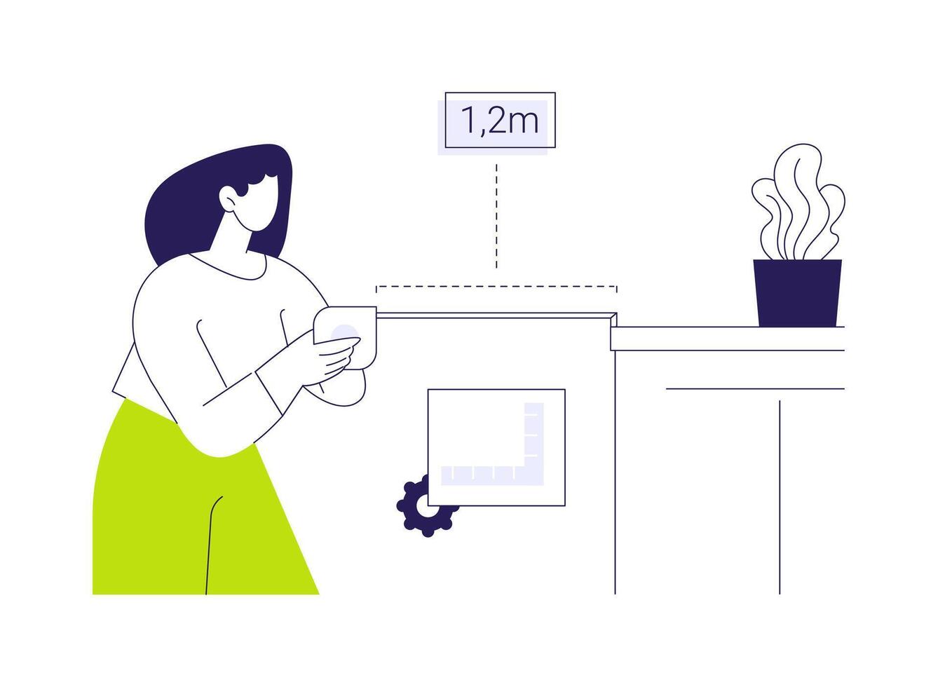 Taking room measurements abstract concept illustration. vector