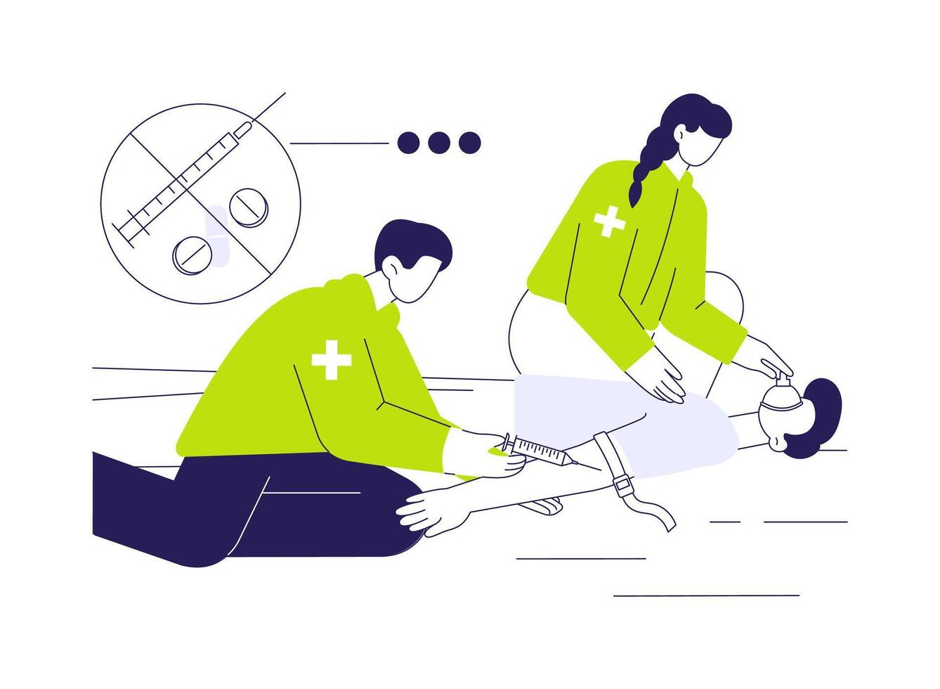 Overdose treatment abstract concept illustration. vector