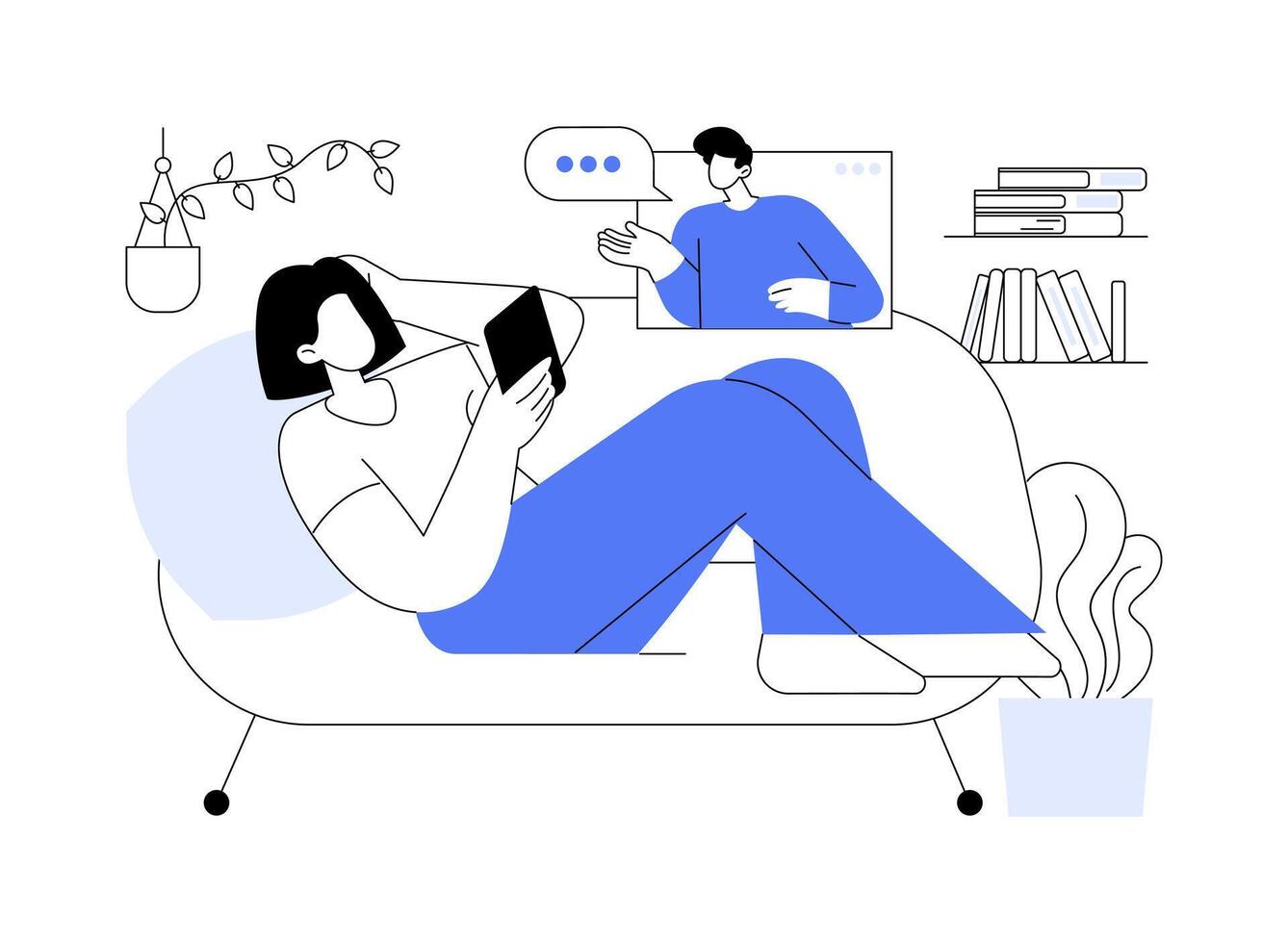 Calling a friend isolated cartoon illustrations. vector