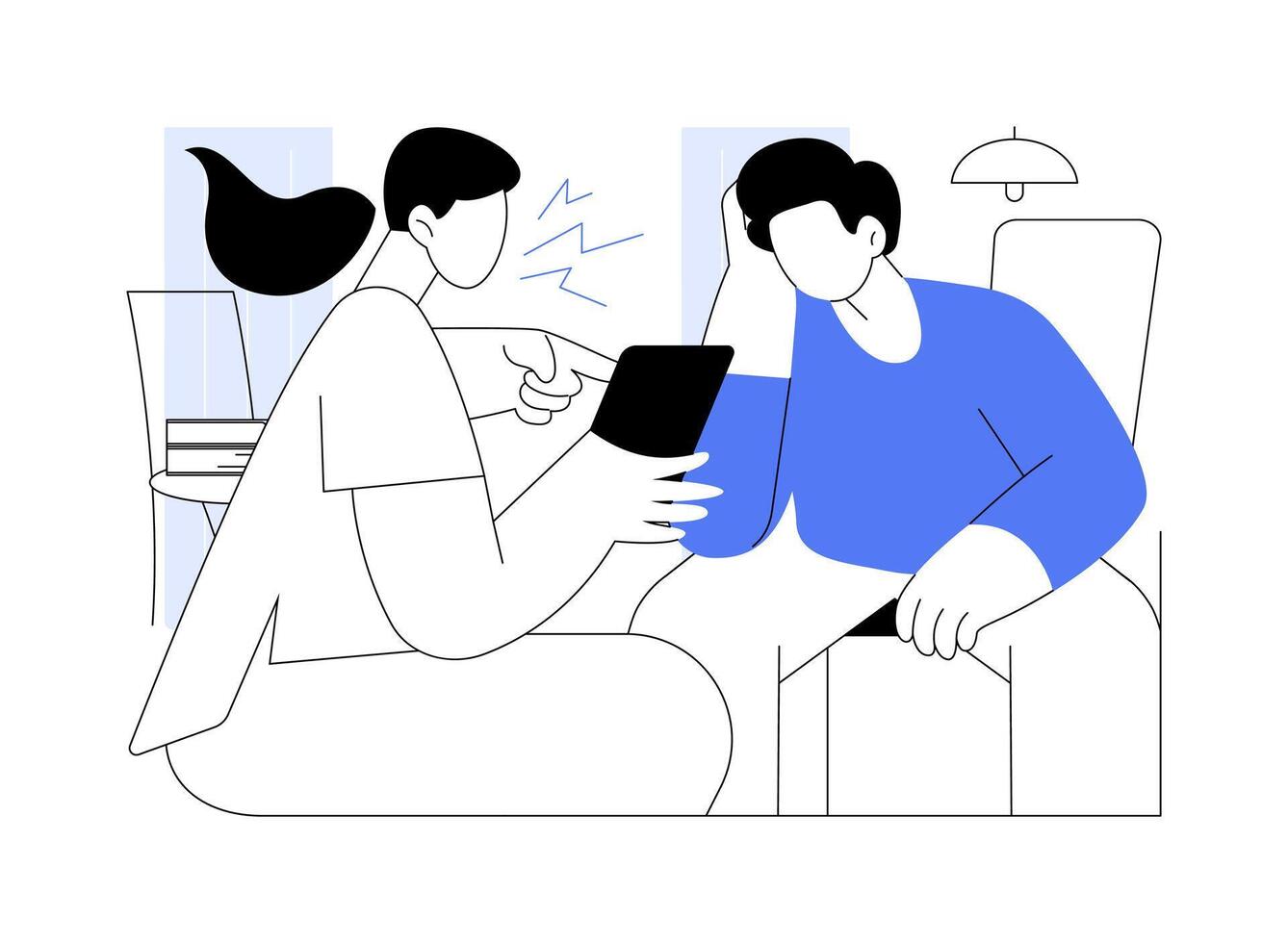 Cheating isolated cartoon illustrations. vector